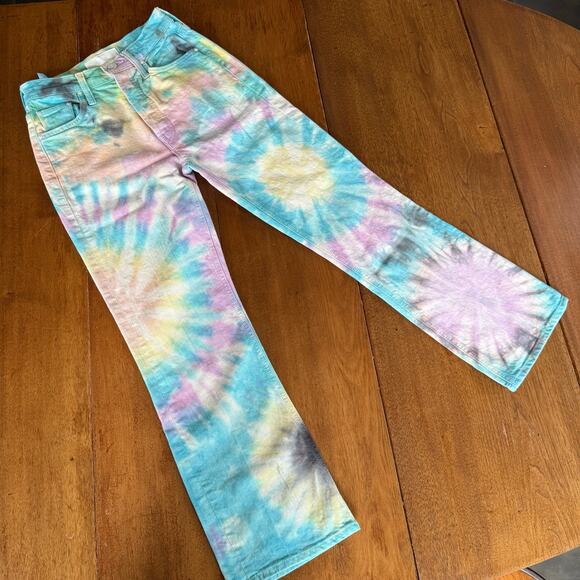 Mother Superior The Tripper Tie Dye Crop Jeans Swirling Secrets Sz 25 Festival - Picture 6 of 16